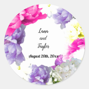 Gemengde Floral Wreath Wedding Sticker