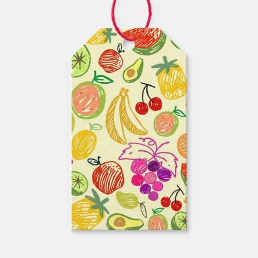 Gemengde fruit cadeau labels cadeaulabel (Voorkant)