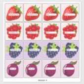 Gemengde Fruitjamlabels Aangepaste Vinyl Sticker V (Vel)