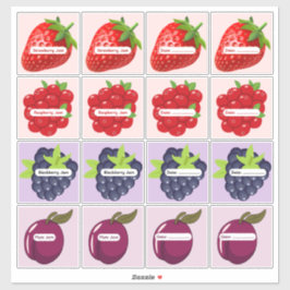 Gemengde Fruitjamlabels Aangepaste Vinyl Sticker V