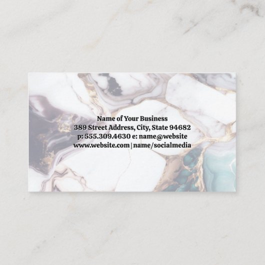 Gemengde gekleurde marmeren achtergrond visitekaartje (Achterkant)