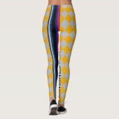 Gemengde geruite Argyle Stripes Structuur Patroon Leggings (Achterkant)