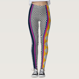 Gemengde geruite Argyle Stripes Structuur Patroon Leggings