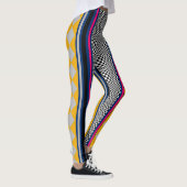 Gemengde geruite Argyle Stripes Structuur Patroon Leggings (Rechts)