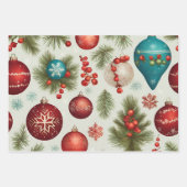 Gemengde  geschilderde kerst opknoping Ornamenten Inpakpapier Vel (Voorkant 3)