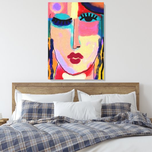 Gemengde gevoelens Abstract digitaal schilderen Canvas Afdruk (Insitu (Slaapkamer))