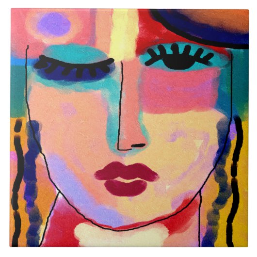 Gemengde gevoelens Abstract digitaal schilderen Tegeltje (Voorkant)