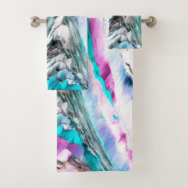 Gemengde gradiënt- en drizzaninefactoren, cyaan en bad handdoek