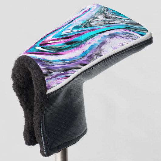 Gemengde gradiënt- en drizzaninefactoren, cyaan en golfheadcover (3/4 voorkant)