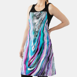 Gemengde gradiënt- en drizzaninefactoren, cyaan en schort