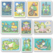 GEMENGDE GRAPPIGE GEKKE KIKKER KUNST PERSONAGES PL STICKER (Voorkant)