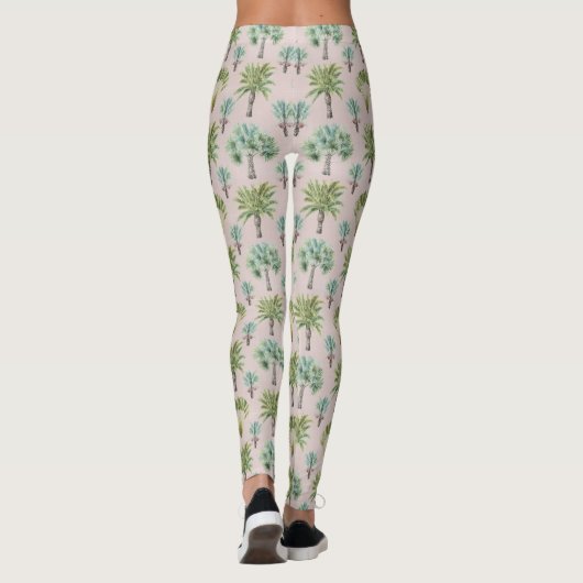 Gemengde groene palmbomen leggings (Achterkant)