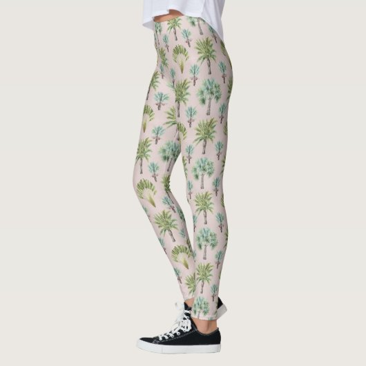 Gemengde groene palmbomen leggings (Links)