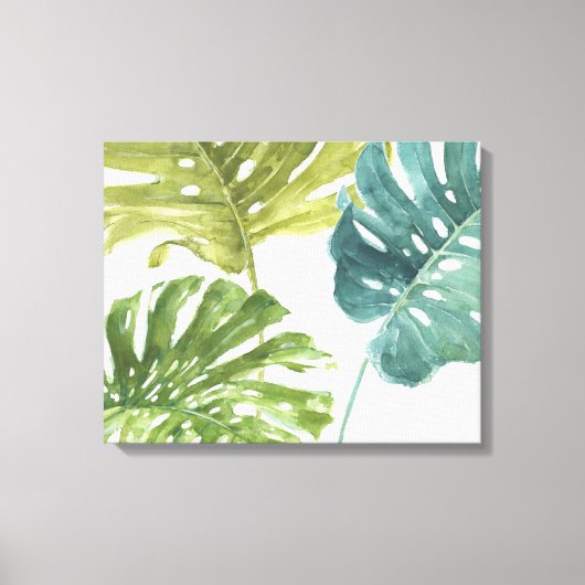 Gemengde groenen | Tropische palmen Canvas Afdruk (Voorkant)