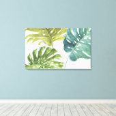 Gemengde groenen | Tropische palmen Canvas Afdruk (Insitu (Houten vloer))