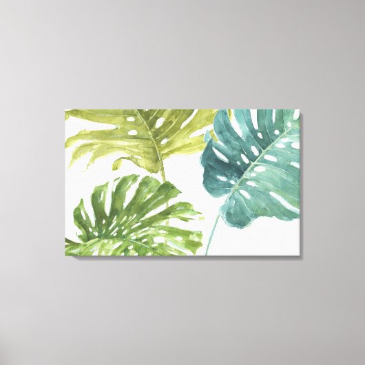 Gemengde groenen | Tropische palmen Canvas Afdruk (Voorkant)