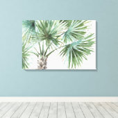 Gemengde groenen: tropische palmen canvas afdruk (Insitu (Houten vloer))