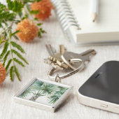 Gemengde groenen: tropische palmen sleutelhanger (Zijkant)