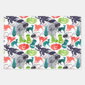 Gemengde Halloween patronen Reeks 3 Spooky Fun Inpakpapier Vel (Voorkant)