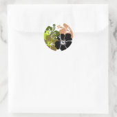 Gemengde hibiscus ronde sticker (Tas)