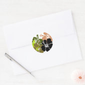 Gemengde hibiscus ronde sticker (Envelop)