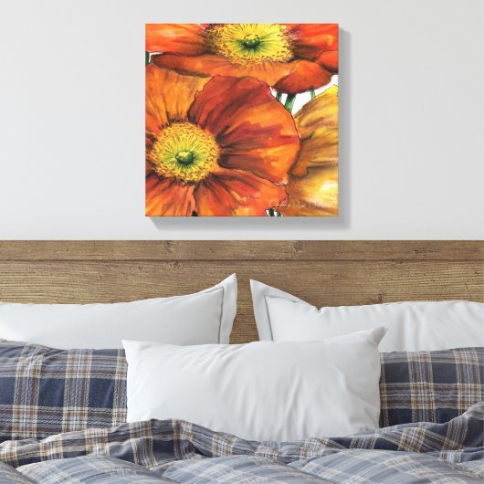 Gemengde IJslandse papaver Canvas Afdruk (Insitu (Slaapkamer))