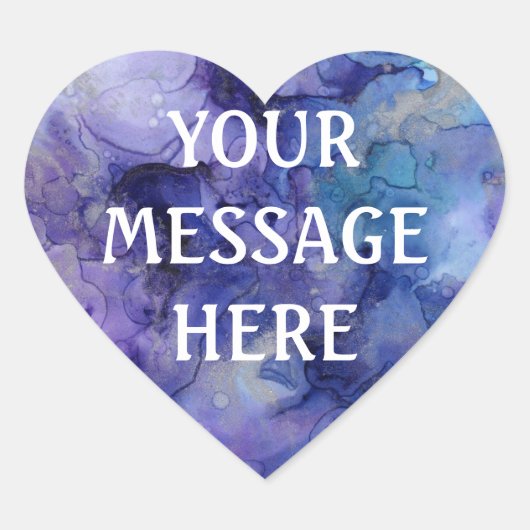 Gemengde inkt achtergrond - Pas je eigen aan Hart Sticker (Voorkant)