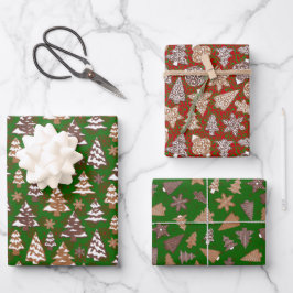Gemengde kerstkoekjes inpakpapier vel