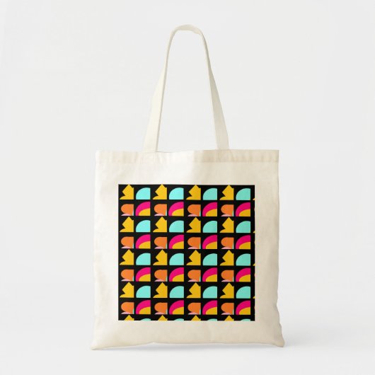 Gemengde kleuren, belletjes met zwarte rand tote bag (Voorkant)