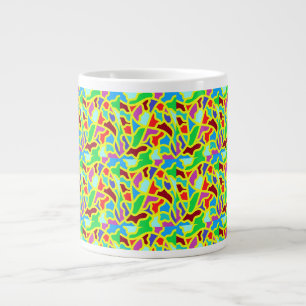 Gemengde kleuren met kunstpatronen platen grote koffiekop