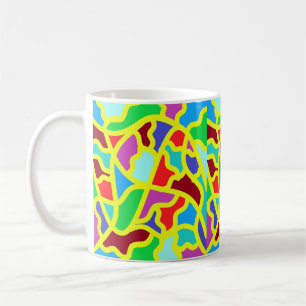 Gemengde kleuren met kunstpatronen platen koffiemok