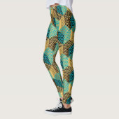 Gemengde Kleuren Modern Geometrisch Vormenontwerp Leggings (Links)