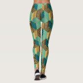 Gemengde Kleuren Modern Geometrisch Vormenontwerp Leggings (Achterkant)
