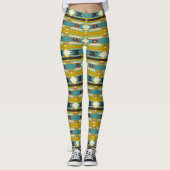 Gemengde kleuren Tribal geometrisch patroon Leggings (Voorkant)