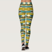 Gemengde kleuren Tribal geometrisch patroon Leggings (Achterkant)