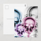 Gemengde kleuren X-Ray Vision Music Skeleton Skull Briefkaart (Voorkant / Achterkant)