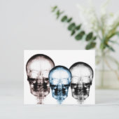 Gemengde kleuren X-Ray Vision Skeleton Skulls Briefkaart (Staand voorkant)