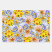 Gemengde kleurenbladbloemen en deaffodis inpakpapier vel (Voorkant 3)