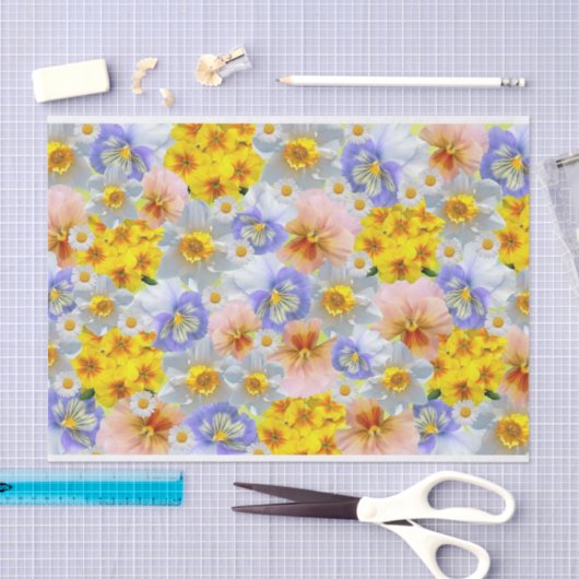 Gemengde kleurenbladbloemen en deaffodis tissuepapier (Craft)