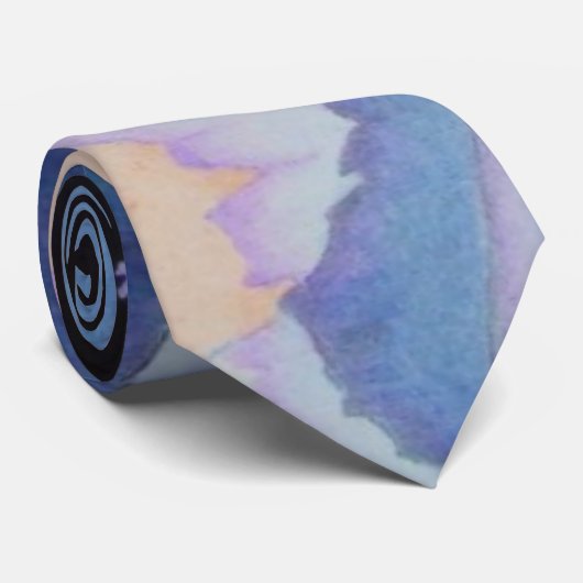 gemengde kleurenblokken abstract blauw stropdas (Opgerold)