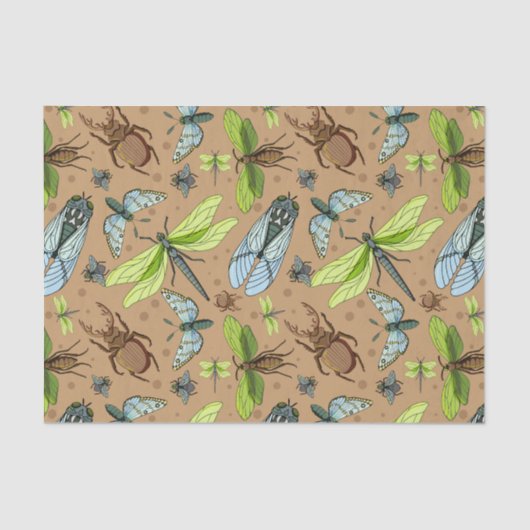 Gemengde kleurrijke buisjes en insecten tissuepapier (Voorkant)