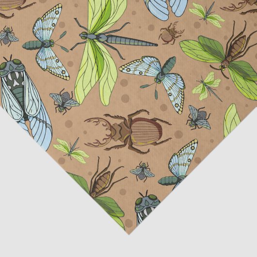 Gemengde kleurrijke buisjes en insecten tissuepapier (Detail)