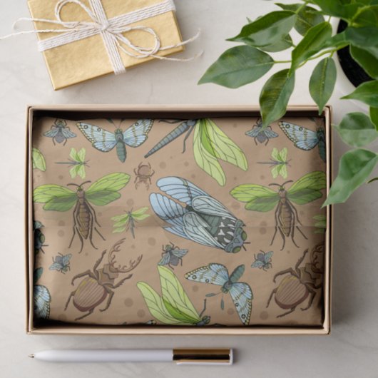 Gemengde kleurrijke buisjes en insecten tissuepapier (Geschenk)