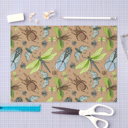 Gemengde kleurrijke buisjes en insecten tissuepapier (Craft)