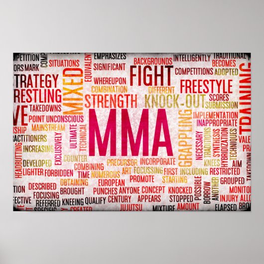 Gemengde krijgskunst of MMA als baanconcept Poster (Voorkant)