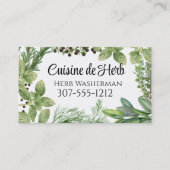 Gemengde kruiden chef catering koken visitekaartje (Voorkant)
