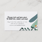 Gemengde kruiden specerijen kok catering visitekaa visitekaartje (Achterkant)