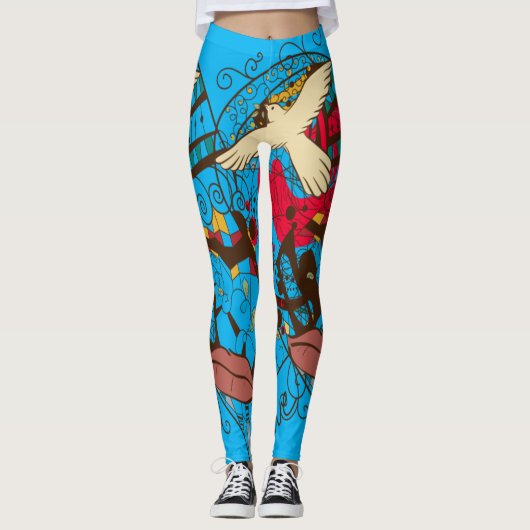 Gemengde kunst ontwerp Leggings (Voorkant)