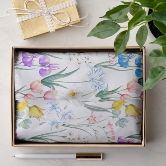 Gemengde lentbloemen, diaffodils botanisch tissuepapier (Geschenk)