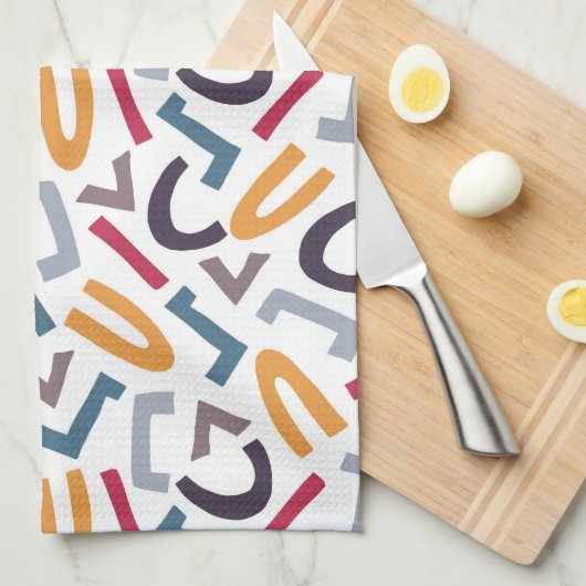 Gemengde letters, Abstract, modern Theedoek (Quarter Fold)